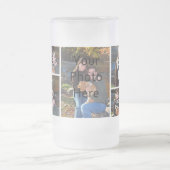 写真の霜の降りたなガラスマグ-名前入りなコラージュのマグ フロストグラスビールジョッキ (中央)