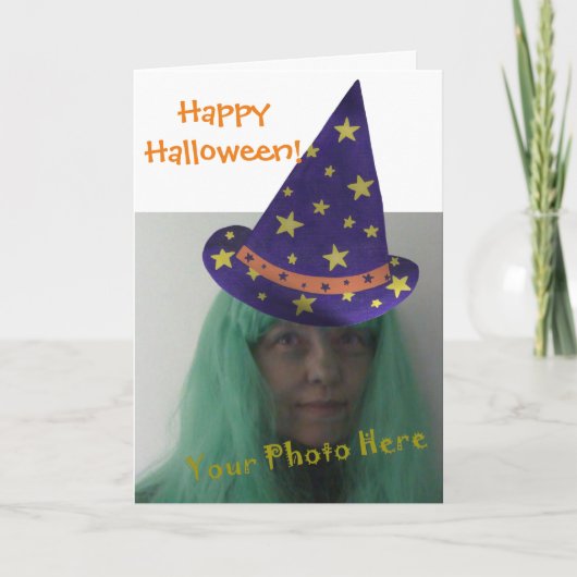 写真の魔法使いの一見のハッピーハローウィンカードを加えて下さい カード (正面)