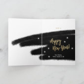 写真の黒及び白の粋なクリスマスカード シーズンカード (内部)