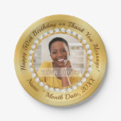 写真の3サイズパーソナライズされた、50誕生日 ペーパープレート (正面)