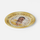 写真の3サイズパーソナライズされた、50誕生日 ペーパープレート (アングル)