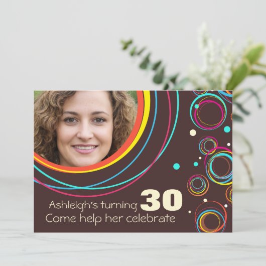 写真の30歳ファンキーの誕生日招待状を追加 招待状 (スタンド正面)