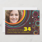 写真の34歳ファンキーの誕生日招待状を追加 招待状 (正面)