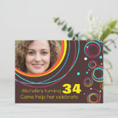 写真の34歳ファンキーの誕生日招待状を追加 招待状 (スタンド正面)