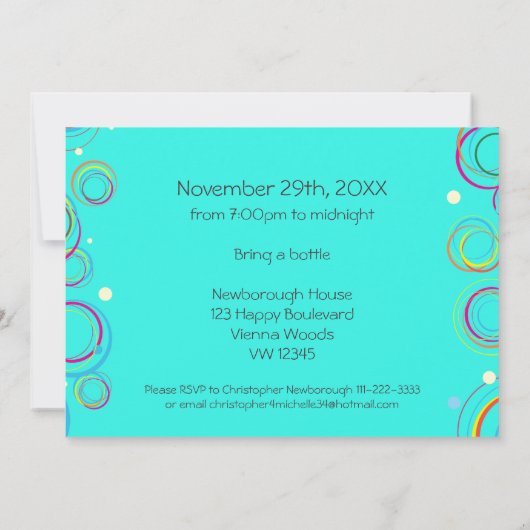 写真の34歳ファンキーの誕生日招待状を追加 招待状 (裏面)