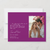 写真のfushsiaエンチャント：水の色結婚の サンキューカード (裏面)