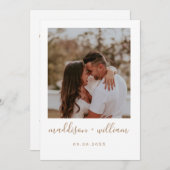 写真のinvitatとミニマル結婚リスト素朴なベージュ 招待状 (正面/裏面)