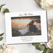 写真のQRコーエレガントドフォーマルの日付を結婚保存 案内ポストカード