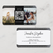 写真のQRコード 写真家 フィルムロール モノクロ 名刺 (正面/裏面)