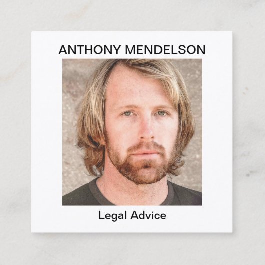 写真のQR写真またはロゴの名刺 スクエア名刺 (裏面)