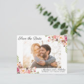 写真はがきピンクの花の日付を保素朴存 ポストカード (スタンド正面)