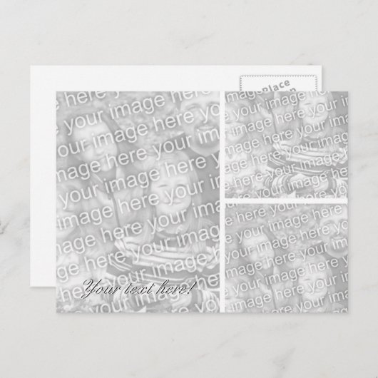 写真はがき | 3つのテンプレートのコラージュ ポストカード (正面/裏面)