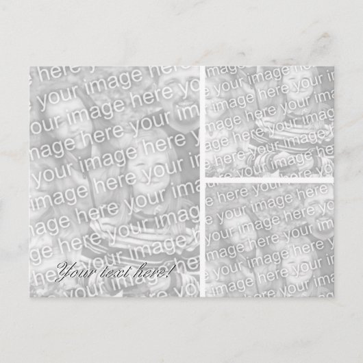 写真はがき | 3つのテンプレートのコラージュ ポストカード (正面)