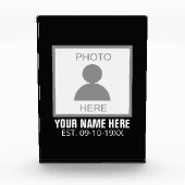 写真はこちら名前と年齢 フォトブロック (正面)