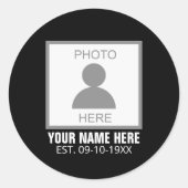 写真はこちら名前と年齢 ラウンドシール (正面)