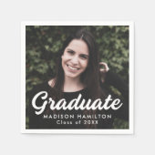 写真はっきりしたの卒業スクリプト スタンダードカクテルナプキン (正面)