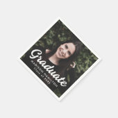 写真はっきりしたの卒業スクリプト スタンダードカクテルナプキン (角)