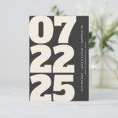 写真はっきりしたの暗い日付を保存 招待状 (スタンド正面)