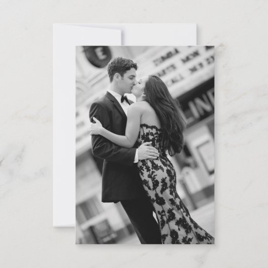 写真はっきりしたの暗い日付を保存 招待状 (裏面)