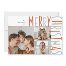 写真はっきりしたの3枚のクリスマスカード