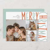 写真はっきりしたの3枚のクリスマスカード シーズンカード (正面/裏面)