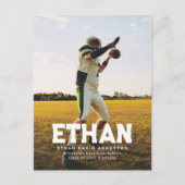 写真はっきりしたをスポーティに卒業招待状に名を付ける ポストカード (正面)