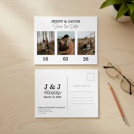 写真はっきりしたコラージュの日付日付を保存 ポストカード