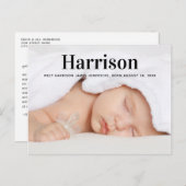 写真はっきりしたベビーモダン発表葉書 ポストカード (正面/裏面)