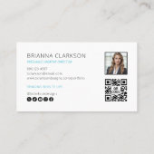 写真はっきりしたモダンとQRコードのデザイン 名刺 (裏面)