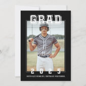 写真はっきりしたモダンの卒業 招待状 (正面)