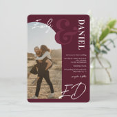 写真はっきりした名はarch burgundy結婚's 招待状 (スタンド正面)