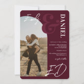 写真はっきりした名はarch burgundy結婚's 招待状 (正面)