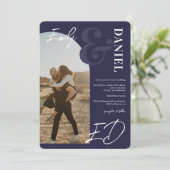 写真はっきりした名はarch navy blue結婚's 招待状 (スタンド正面)