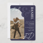 写真はっきりした名はarch navy blue結婚's 招待状 (正面)