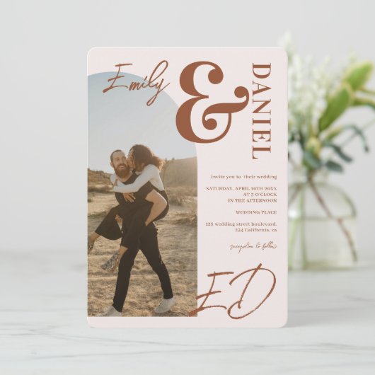 写真はっきりした名はarch terracotta'結婚s 招待状 (スタンド正面)