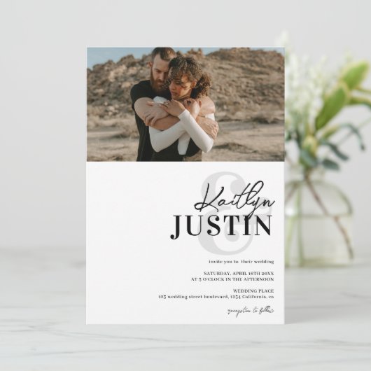 写真はっきりした名：書道白黒結婚の 招待状 (スタンド正面)