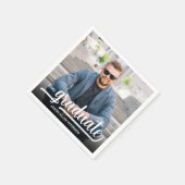 写真はっきりした大学院生文科卒業パーティー スタンダードカクテルナプキン (角)