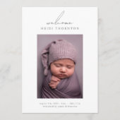 写真はっきりした縁どベビー誕生のお知らせ 案内状 (正面)