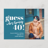 写真はっきりした40歳の誕生日 インビテーションポストカード (正面)