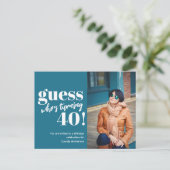 写真はっきりした40歳の誕生日 インビテーションポストカード (スタンド正面)