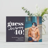 写真はっきりした40歳の誕生日 招待状 (スタンド正面)