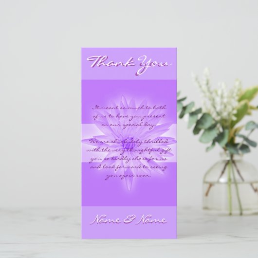 写真はテンプレート-カスタマイズ可能なユリ--を梳きます サンキューカード (スタンド正面)