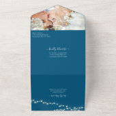 写真はバックシンプルモダンーミコノスブルー結婚ズ オールインワン招待状 (外側)