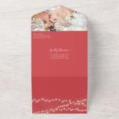 写真はバックシンプルモダンー・ラッシェ結婚ル・レッド オールインワン招待状 (外側)