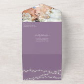 写真はバックシンプルーモダンパープル結婚ズ オールインワン招待状 (外側)