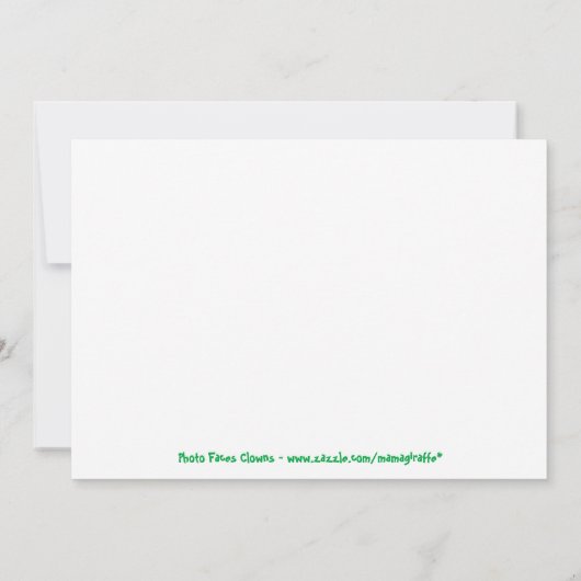 写真はピエロの誕生会に直面します 招待状 (裏面)