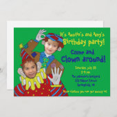 写真はピエロの誕生会に直面します 招待状 (正面/裏面)