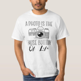 写真は人生のポーズボタン Tシャツ