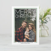 写真は巨大なメリークリスマスレッドグリーンプレイド シーズンカード (スタンド正面)