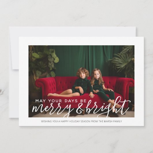 写真は巨大メリーで明るい – 赤い緑の格子縞 シーズンカード (正面)